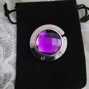Purple  Crystal Purse Handbag Hanger NWOT